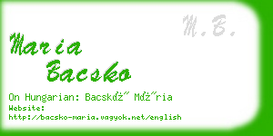 maria bacsko business card